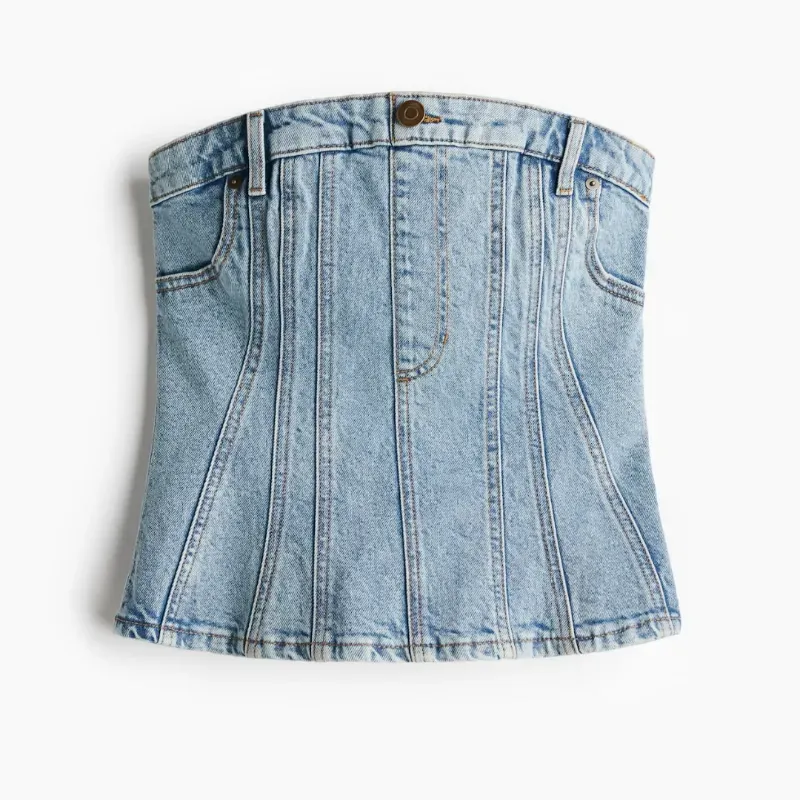 Top denim estilo corset H&M