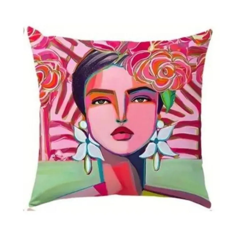 Mujer pendiente flores blancas