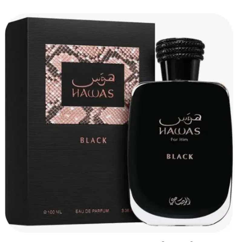 Hawas Black Eau De Parfum 100 ml 3.4 fl.oz Para Hombre de Rasasi