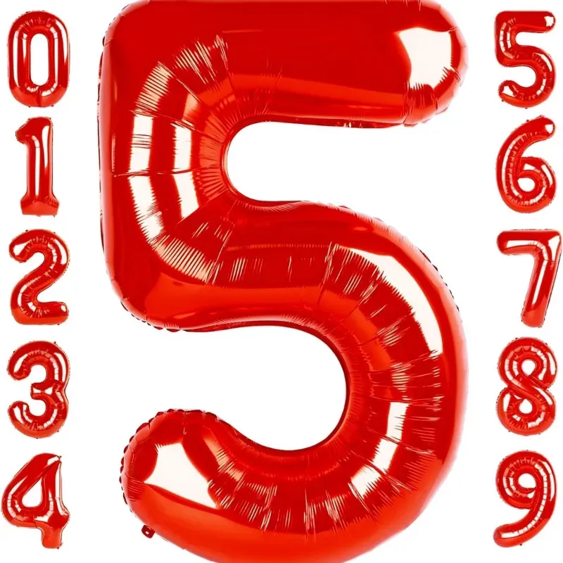 Globo foil número 5 rojo