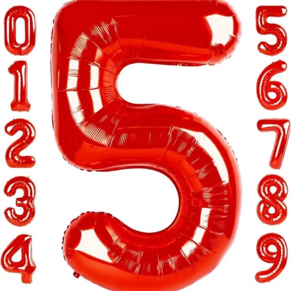 Globo foil número 5 rojo