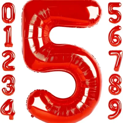 Globo foil número 5 rojo