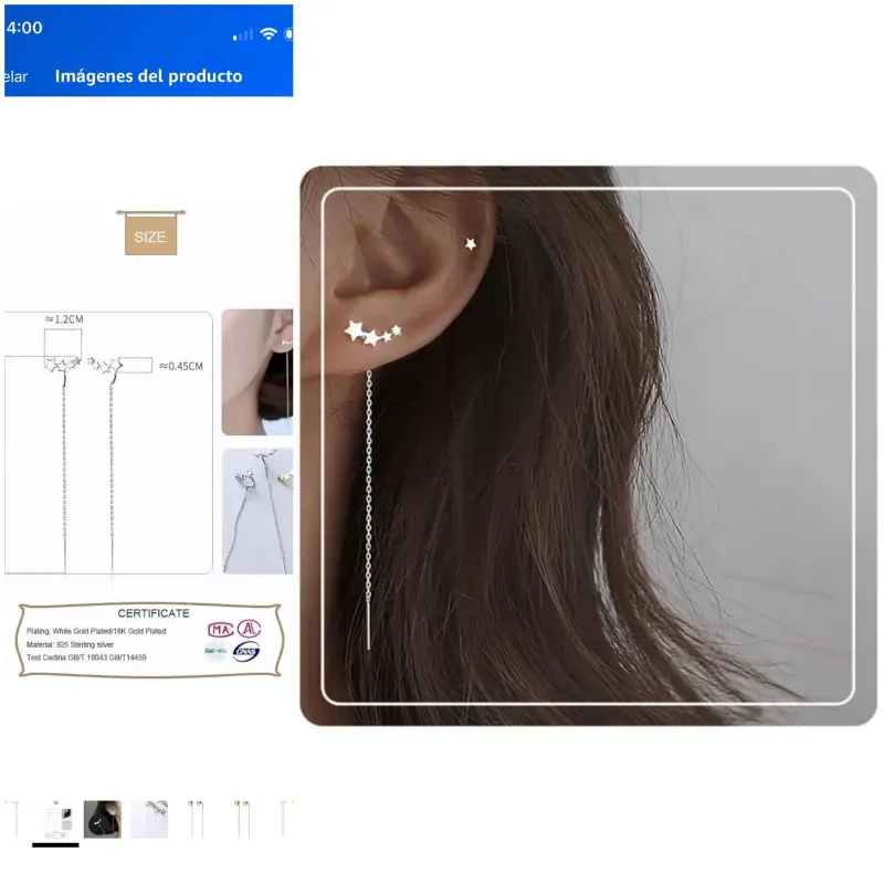 Aretes estrellas y colgante