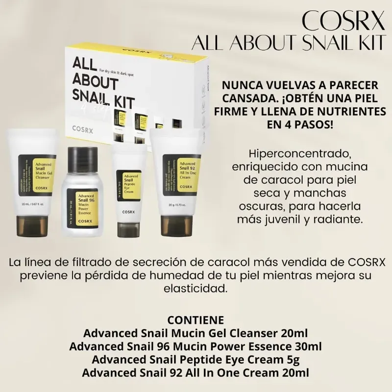  Set de Cuidado Facial COSRX – Línea Caracol (Snail Mucin) ✨