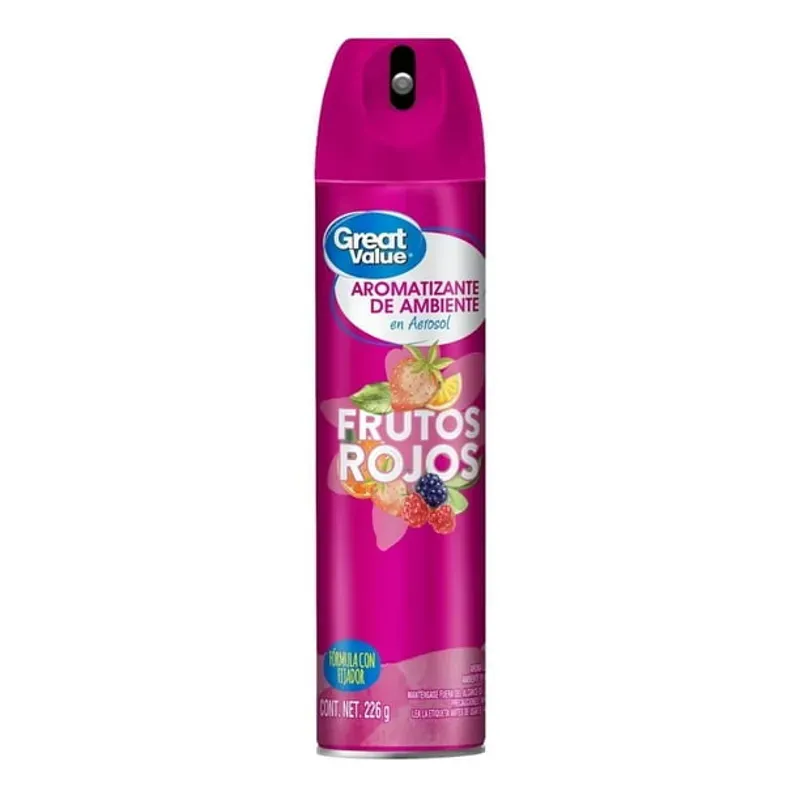 Aromatizante Great Value en aerosol frutos rojos 