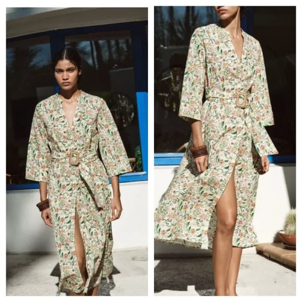 Vestido camisero Zara flores