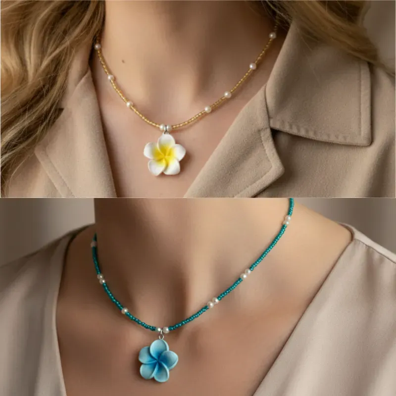 Collar con flor hawaiana 1
