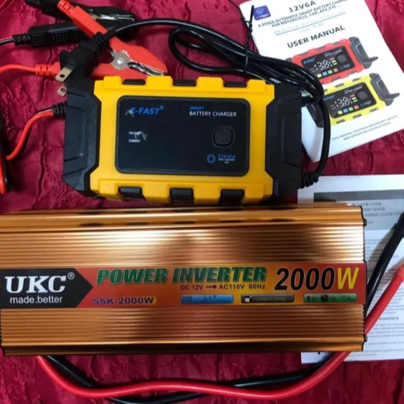 Convertidor UKC 2000 watts 12V - 110V + cargador 12V
