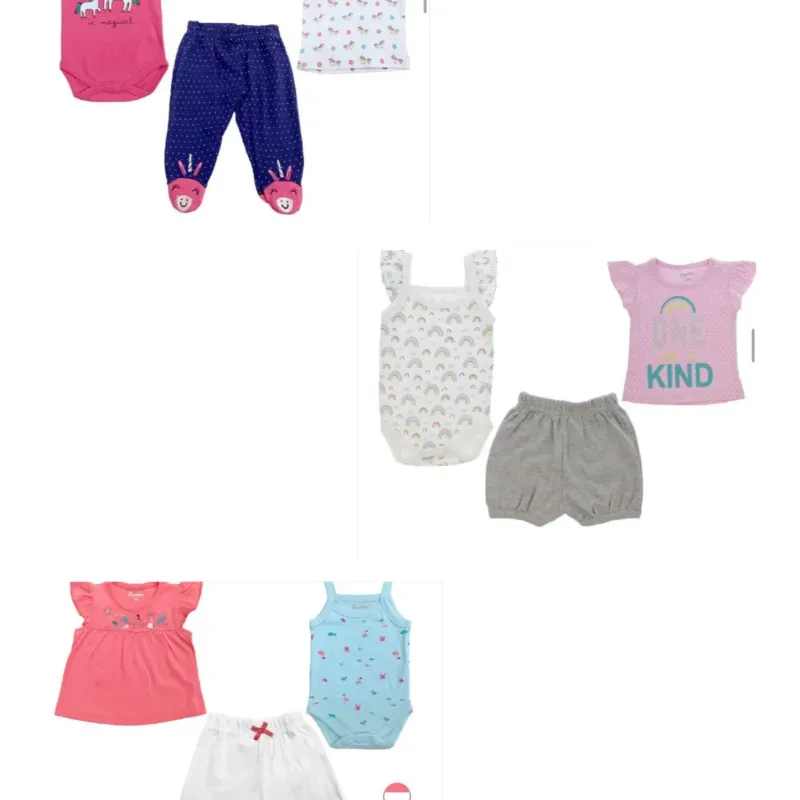 Set de Conjuntos de Ropa Infantil para Bebé Temática Unicornios/Arcoiris/Flamengos