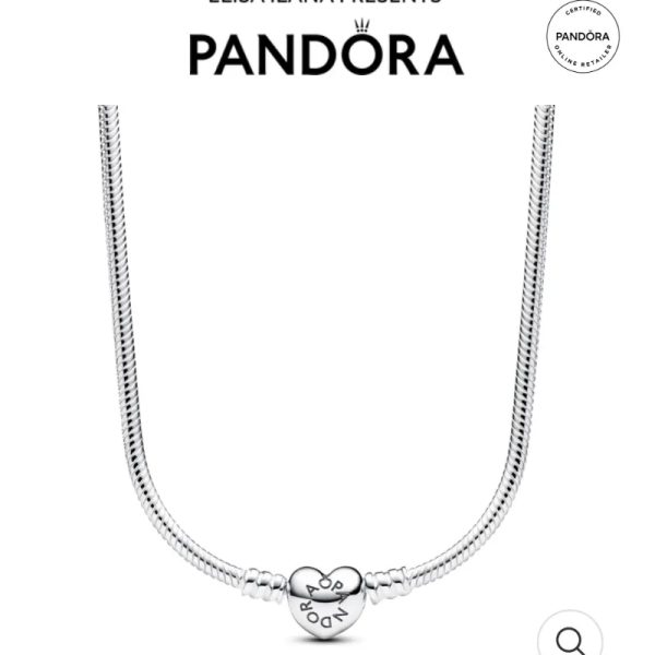 PANDORA MOMENTS HEART CLASP SNAKE CHAIN NECKLACE