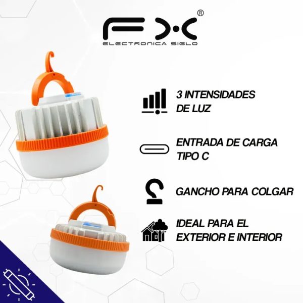 BOMBILLO RECARGABLE AJUATABLE 30W.