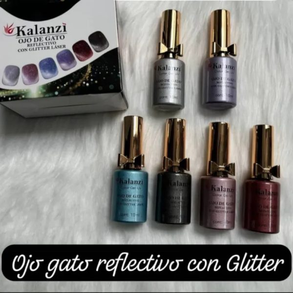 Ojo de gato con glitter (solo disponible el azul)