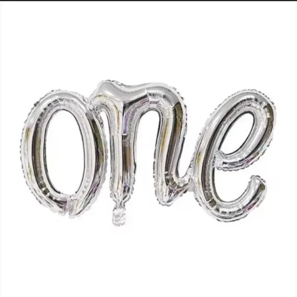 Cartel ONE inflable plateado