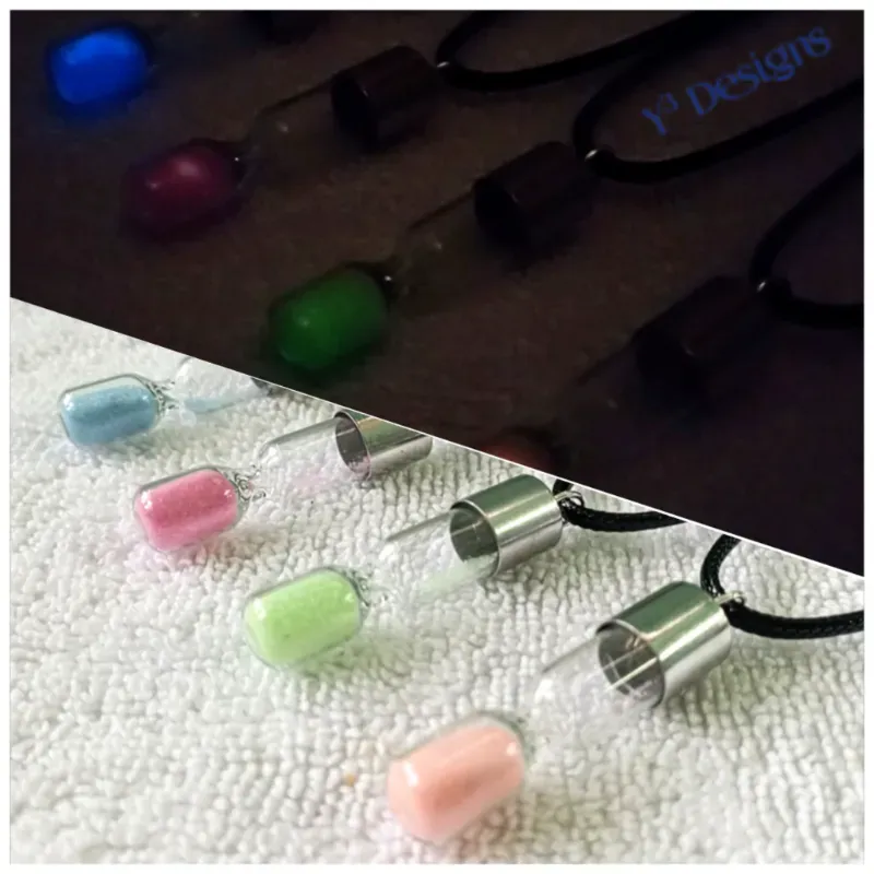 Collares con Dijes Reloj de Arena Fluorescente