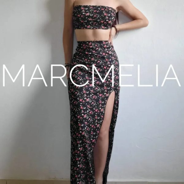 FALDA LARGA ABERT. / CROP TOP