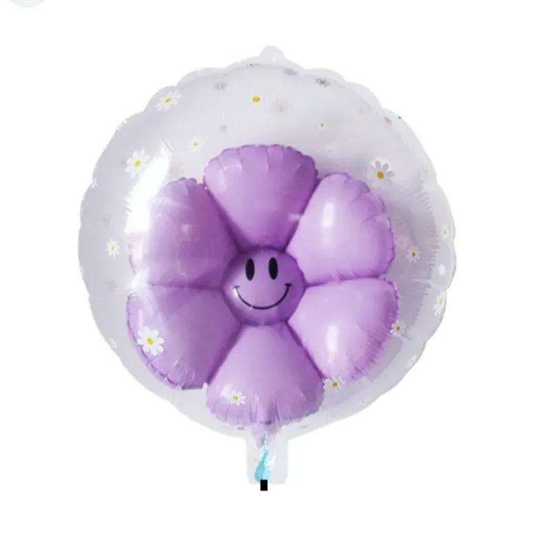 Globo burbuja con flor morada