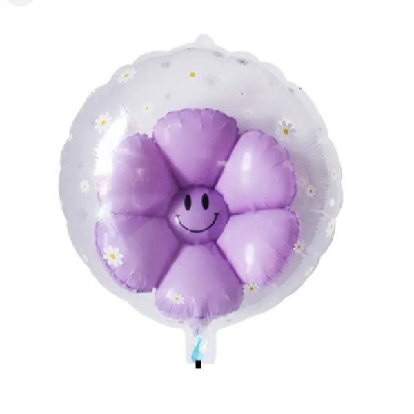 Globo burbuja con flor morada