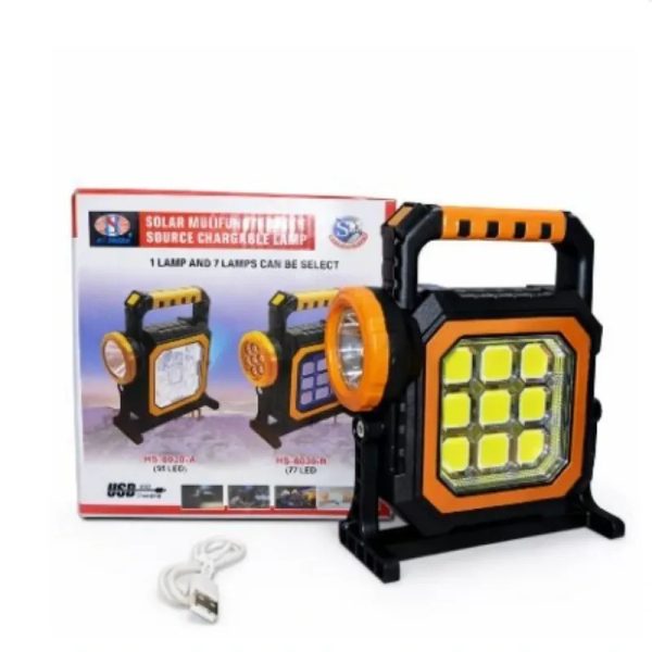 LÁMPARA RECARGABLE CON PANEL SOLAR HS-8030-B