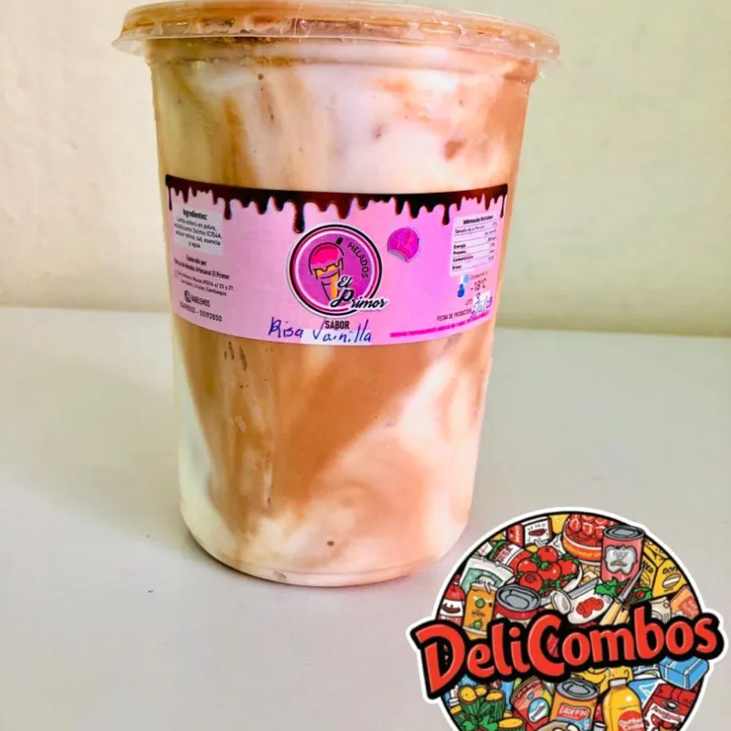 Helado rizado de chocolate