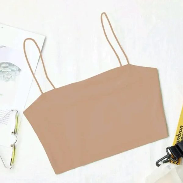  Top corto de tirantes — Beige