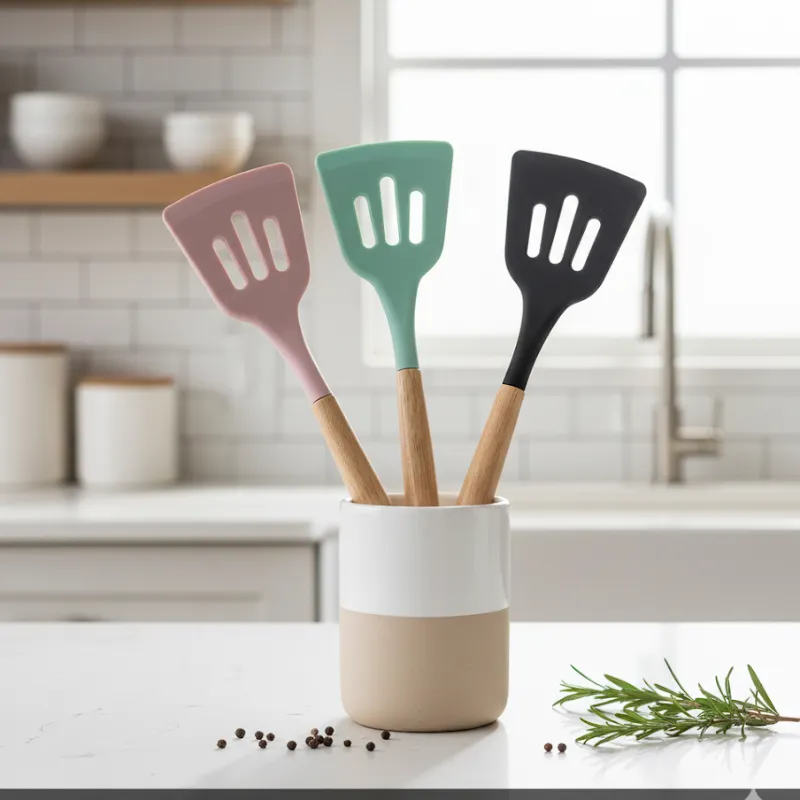 Espátula de silicona para cocina.