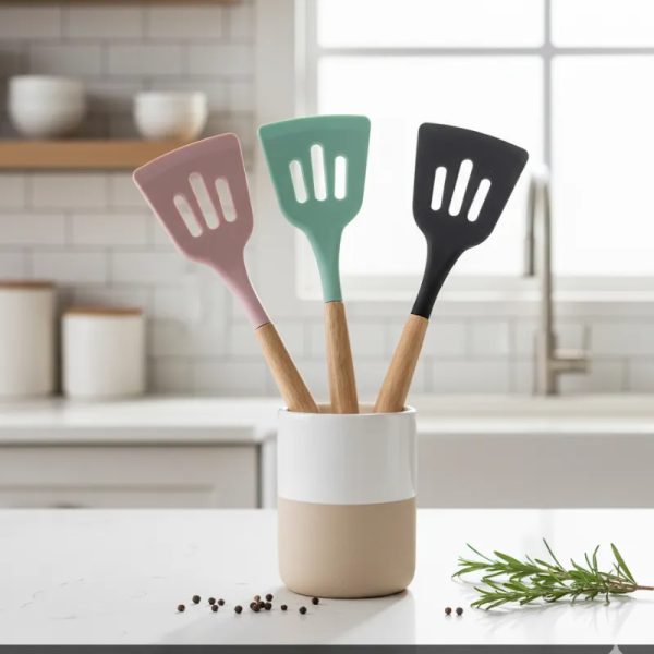 Espátula de silicona para cocina.