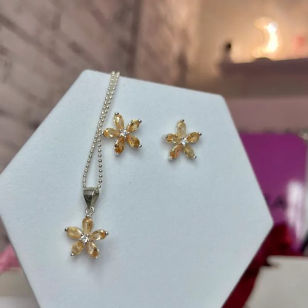 Conjunto flores ámbar