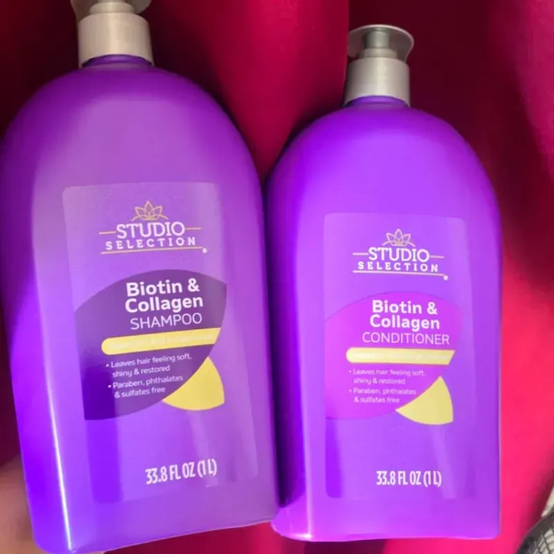 Juego de shampoo y acondicionador de colágeno y biotina
