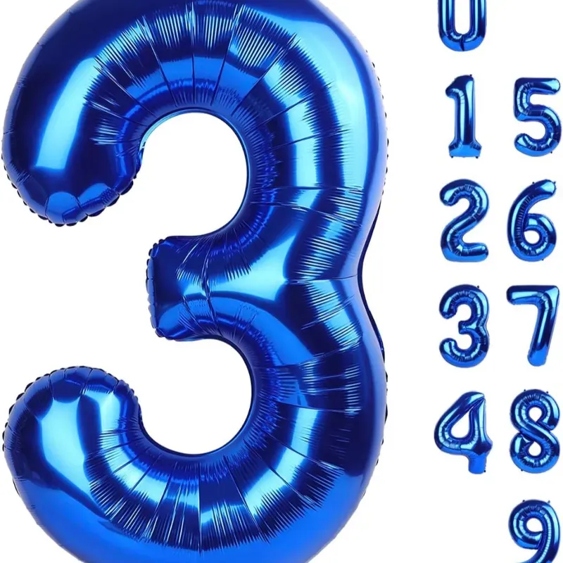 Globo foil número 3 azul