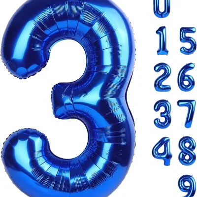 Globo foil número 3 azul
