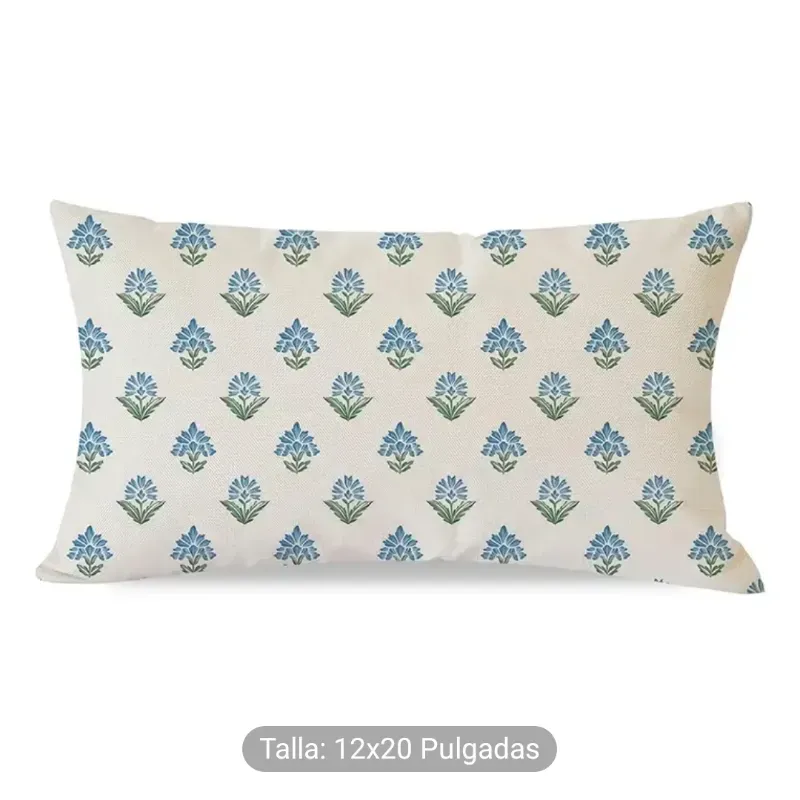 Cojin florecitas en azul
