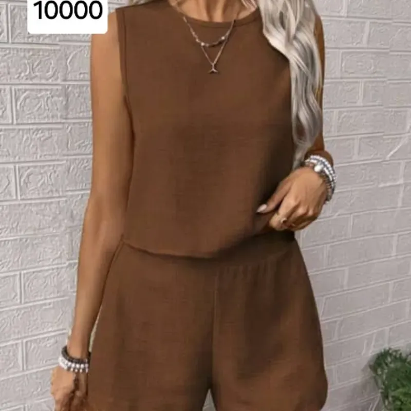 Conjunto de lino carmelita