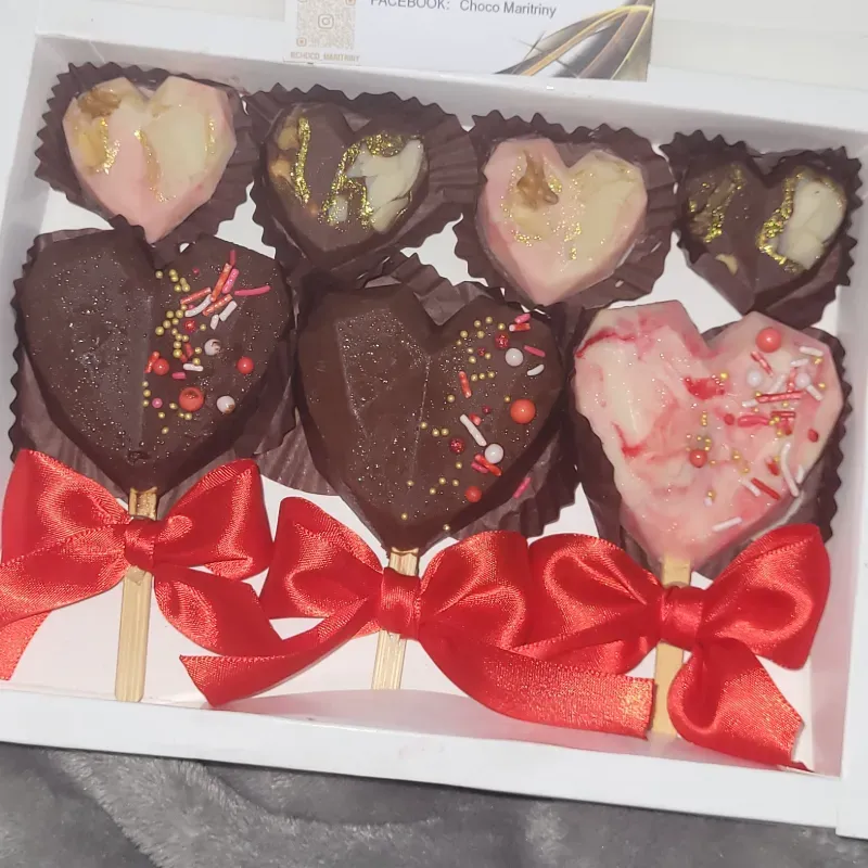 Corazones de chocolate