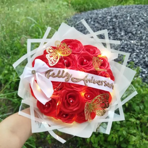Ramo de 20 rosas con luces led