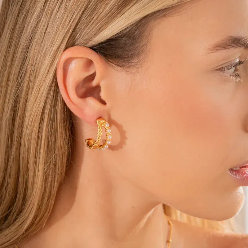 Candongas Doble Multiperlas