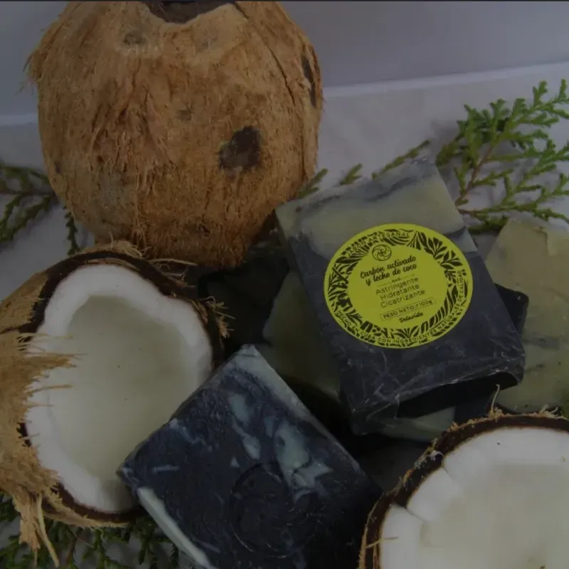 Jabón de Carbón y Leche de Coco