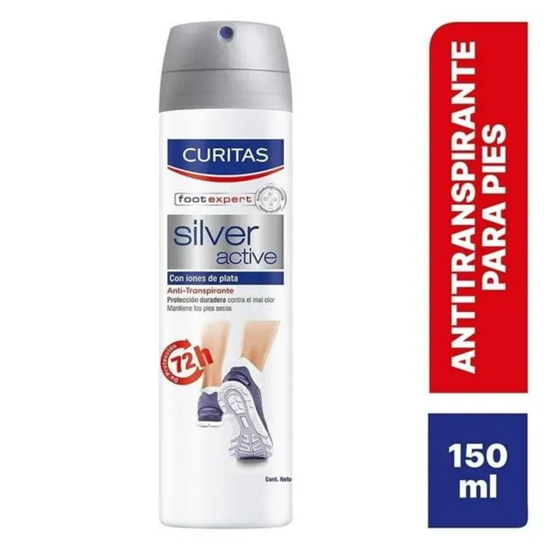  Curitas Foot Expert Silver Active – Antitranspirante para Pies con Iones de Plata (150 ml)
