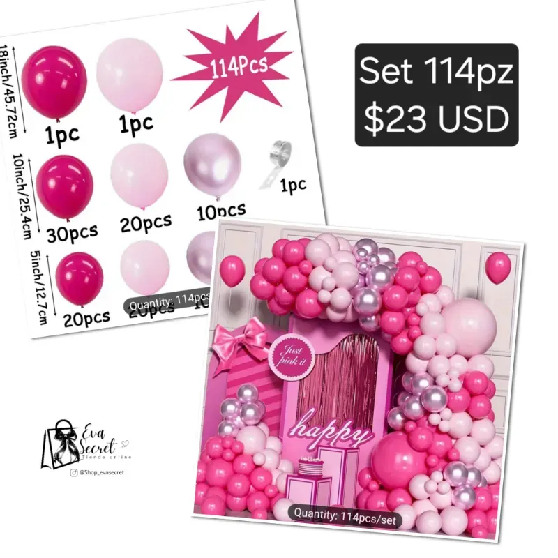 Set 114pz de globos para cumpleaños