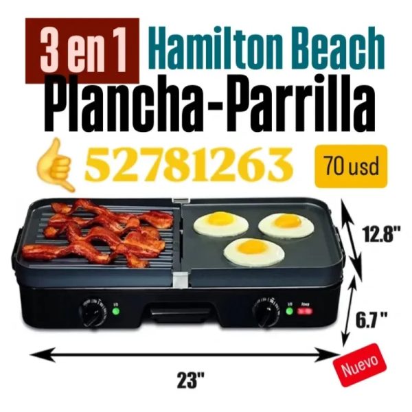 Plancha- Parrilla ..3 en 1