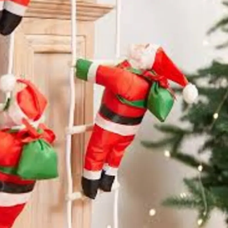 Adorno Santa con escalera