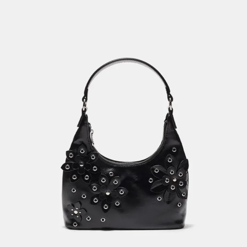 Bolso Mini Negro con Flores