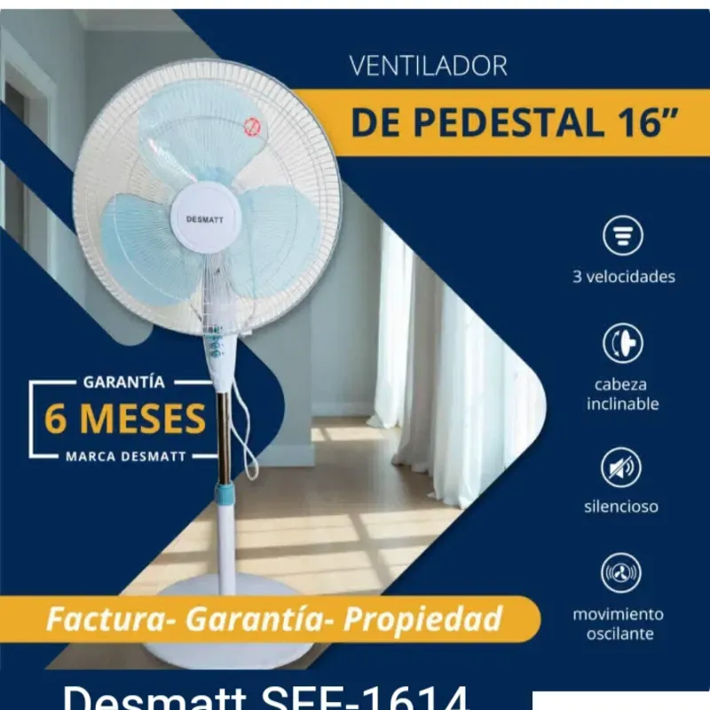 Ventilador de pedestal DESMATT 16 pulgadas