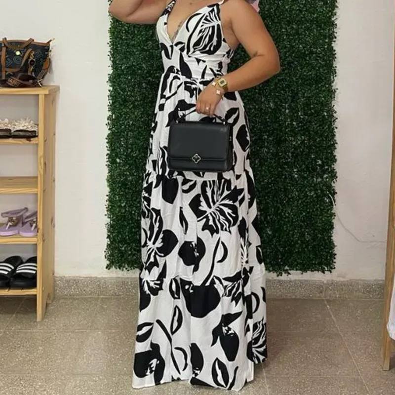 Vestido largo estampado