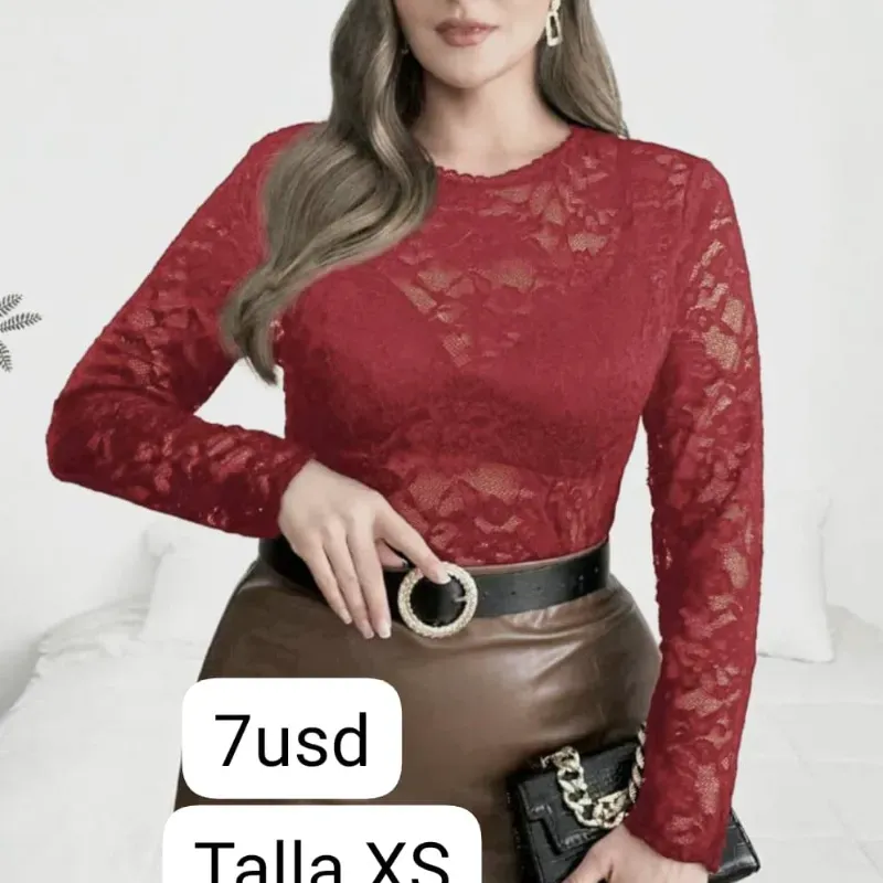 Pullover mangas rojo vino