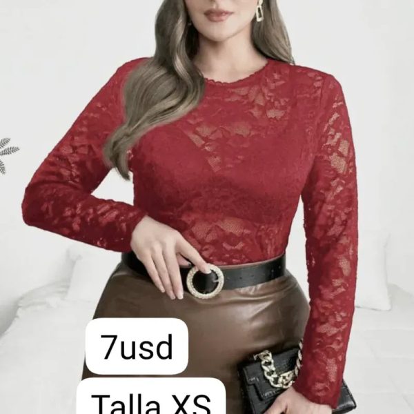Pullover mangas rojo vino