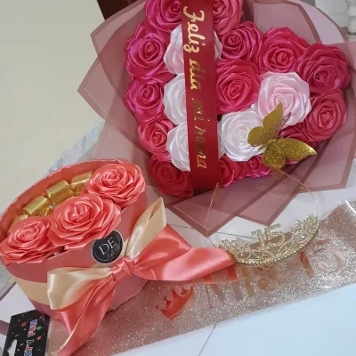 Corazón y chocolates para la quinceañera 