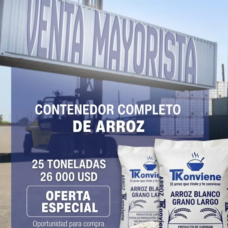 CONTENEDOR COMPLETO DE ARROZ ( 1000 SACOS DE 25 KG)