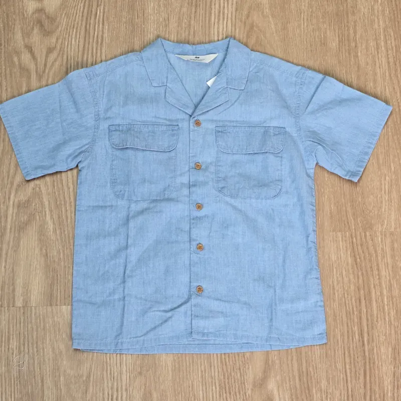 Camisa estilo Mezclilla con bolsillos delanteros