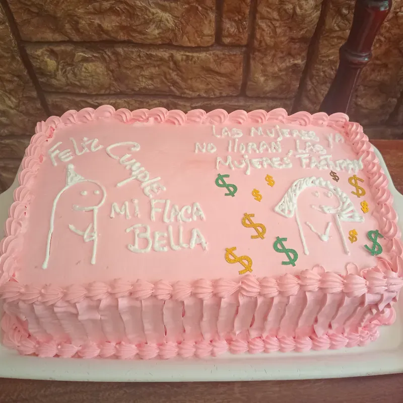 Cake de media bandeja relleno de natilla