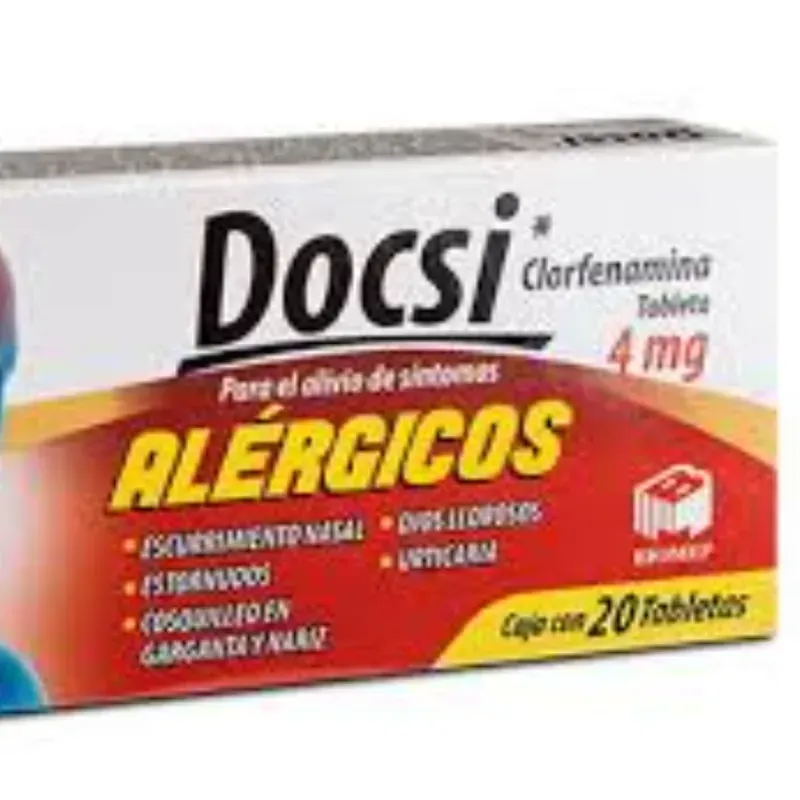 Clorfenamina de 4 mg de 20 tabletas